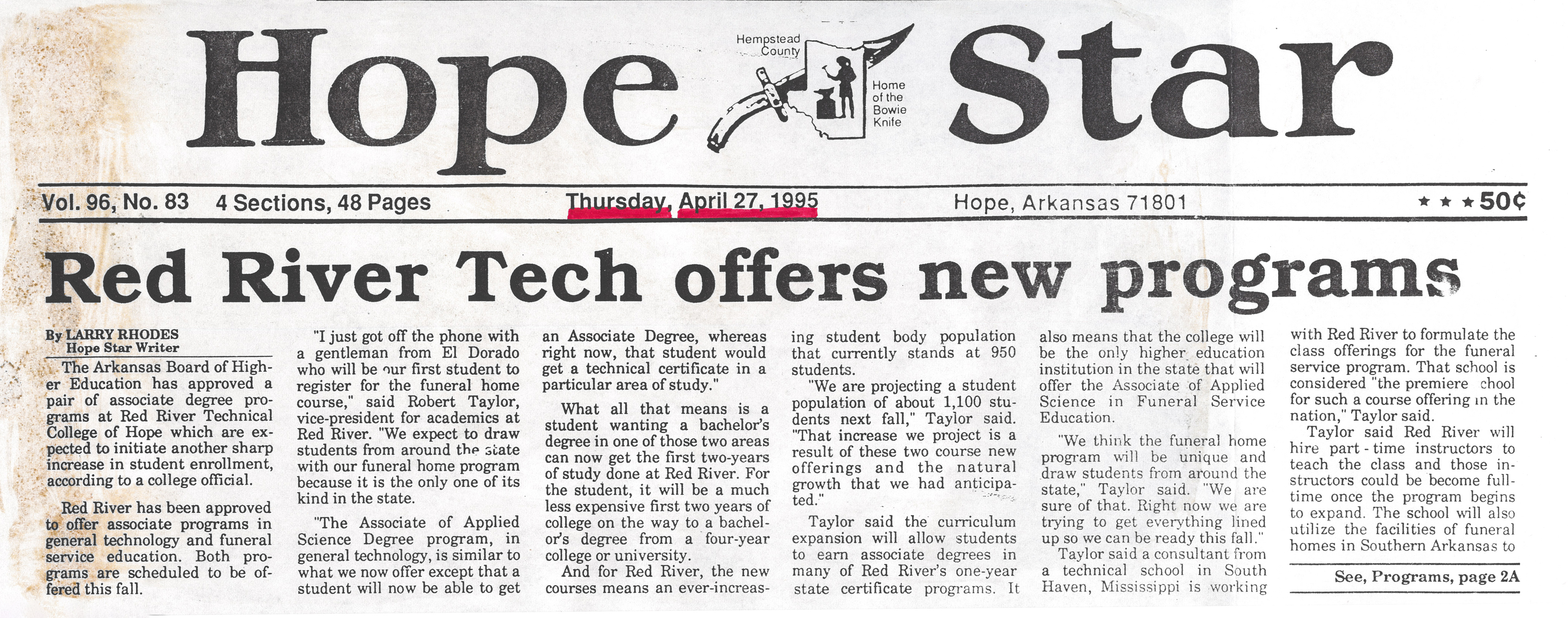 Hope Star Article